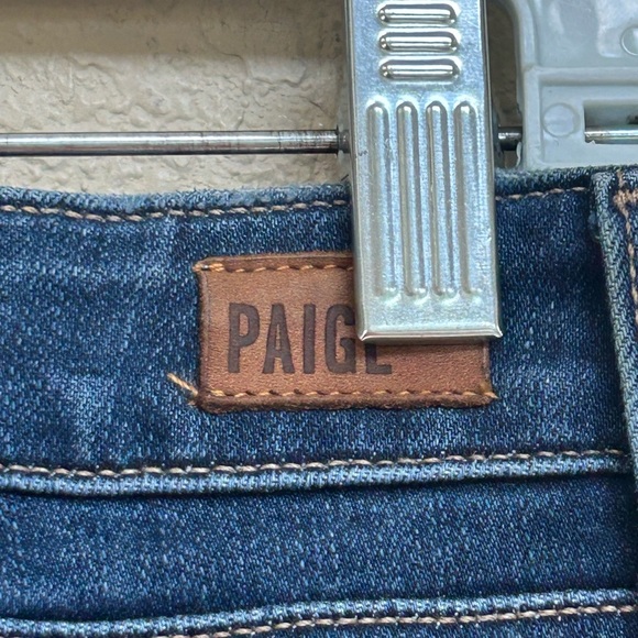 PAIGE Verdugo Ankle Distressed Skinny Jeans Dark Wash Size 32 Flattering - Picture 9 of 10